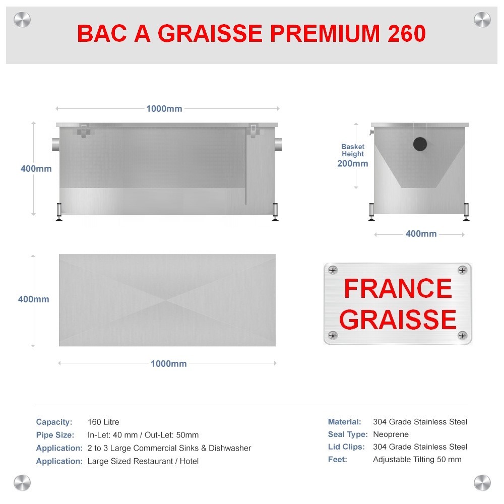 bac a graisse PREMIUM 260