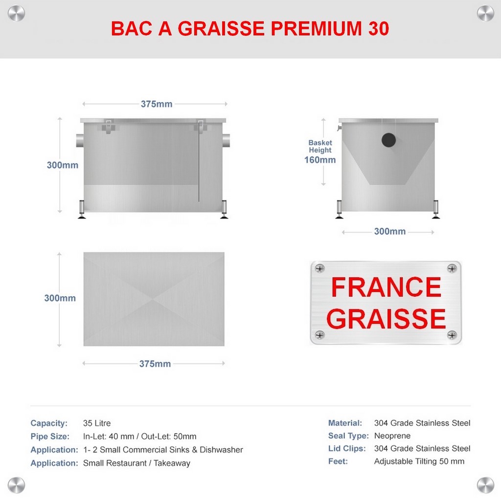 bac a graisse premium 30