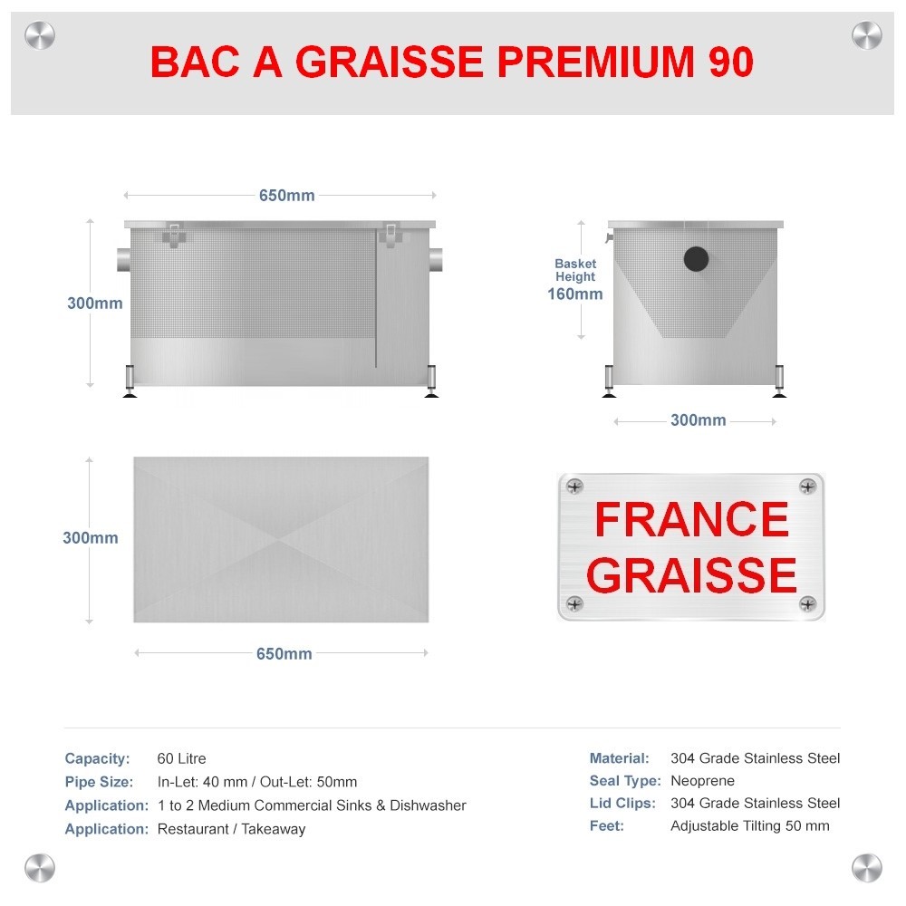 bac a graisse PREMIUM 80