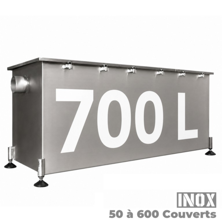 bac à graisse cave-extérieur 600 couverts jour inox professionnel - 700L