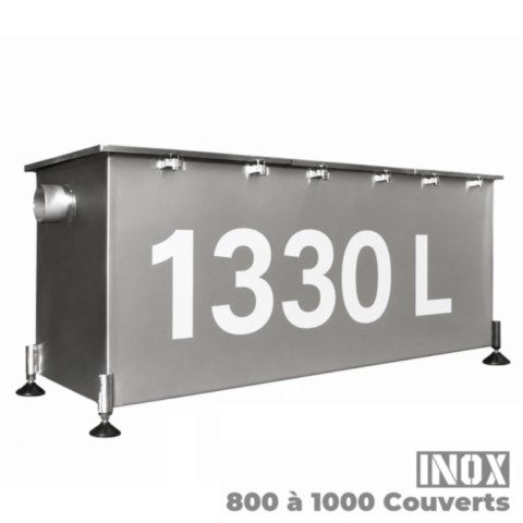 bac à graisse cave-extérieur 1000 couverts jour inox professionnel - 1330L
